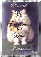 Maries Award of Excellence for Love and Kindness 